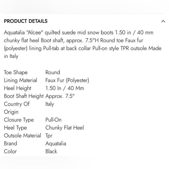 Aquatalia Alcee Quilted Suede Snow Boots/ size 5 - Picture 9 of 9